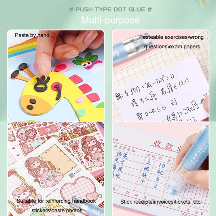 Push-Dry Quick Glue Stick Correction Tape Double Sided Adhesive For Handmade Handbook(White)