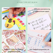 Push-Dry Quick Glue Stick Correction Tape Double Sided Adhesive For Handmade Handbook(Pink)