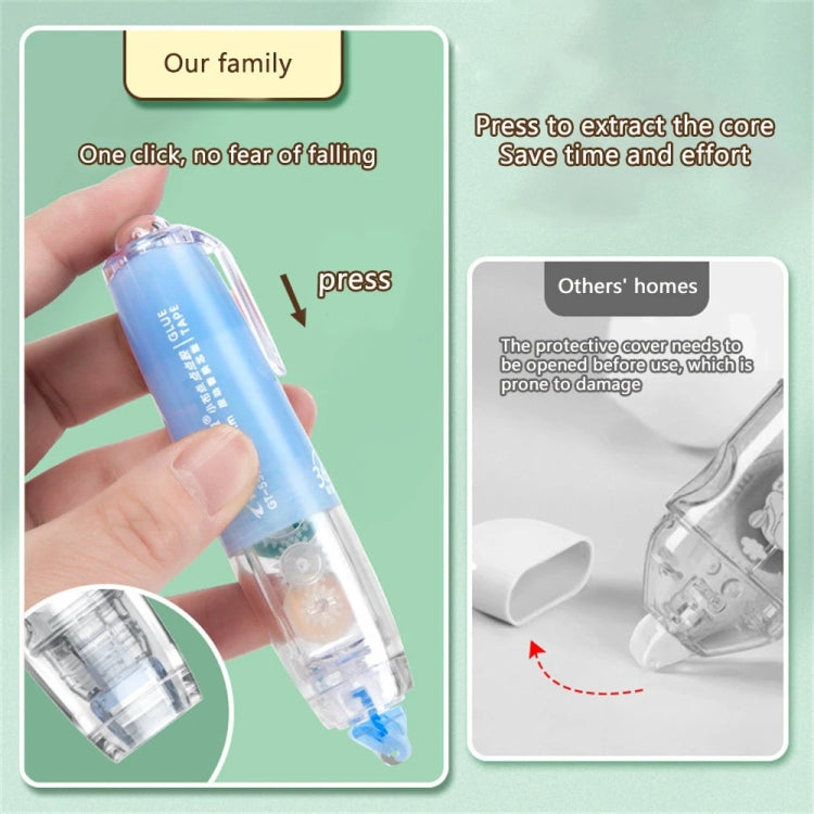 Push-Dry Quick Glue Stick Correction Tape Double Sided Adhesive For Handmade Handbook(White)