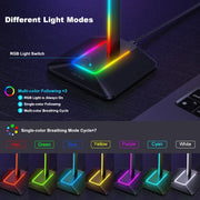 New Bee Dual Output Colorful Headset Display Rack HUB Expansion Headphone Holder, Color: Z9 Without Extended Interface Black