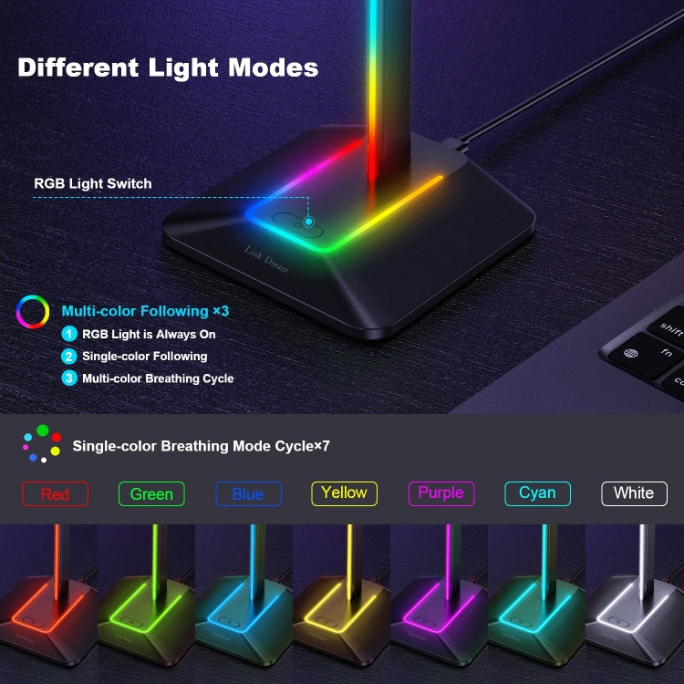 New Bee Dual Output Colorful Headset Display Rack HUB Expansion Headphone Holder, Color: Z9 Without Extended Interface Silver