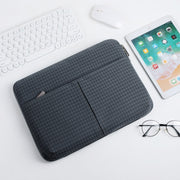 10/11 Inch Houndstooth Pattern Oxford Cloth Laptop Bag Water-resistant Tablet Storage Bag(Dark Gray)