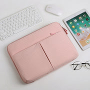 13/13.3 Inch  Houndstooth Pattern Oxford Cloth Laptop Bag Water-resistant Tablet Storage Bag(Pink)