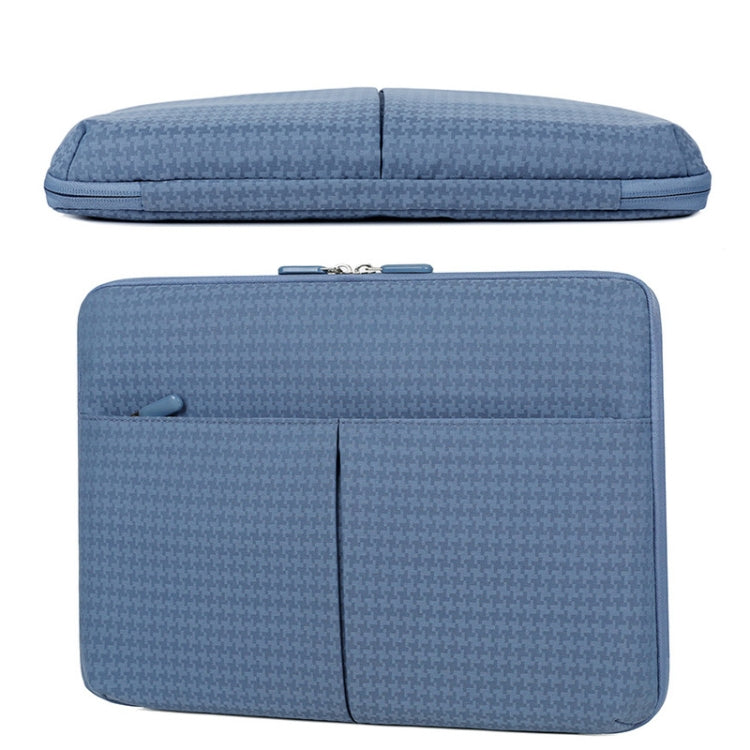 10/11 Inch Houndstooth Pattern Oxford Cloth Laptop Bag Water-resistant Tablet Storage Bag(Pink)