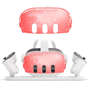 For Meta Quest 3 PC Protective Shell, Style: Single Shell (Glitter Transparent Red)