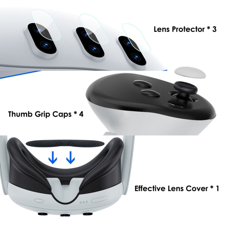 For Meta Quest 3 PC Protective Shell, Style: Single Shell (Glitter Transparent Blue) - VR Accessories by PMC TechLife | Online Shopping South Africa | PMC TechLife | Buy Now Pay Later Mobicred