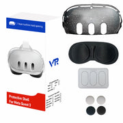 For Meta Quest 3 PC Protective Shell, Style: 7 In 1 (Ordinary Transparent Blue)
