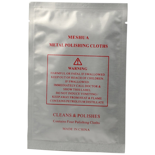 4pcs /Pack  MESHUA Polishing Cloths For Watches, Fine Metals, Jewelry Cleaner And Tarnish Remover(White)