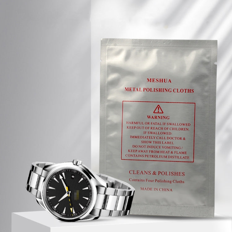 4pcs /Pack  MESHUA Polishing Cloths For Watches, Fine Metals, Jewelry Cleaner And Tarnish Remover(White) - free shipping - PMC TechLife - Order now!