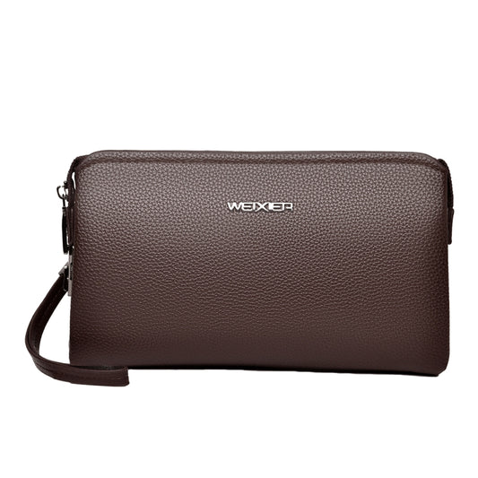 WEIXIER W125 Men Clutch Bag Password Zipper Business Phone Case(Brown) - free shipping - PMC Jewellery - Order now!