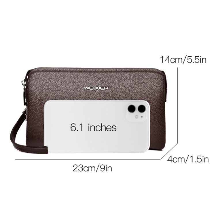 WEIXIER W125 Men Clutch Bag Password Zipper Business Phone Case(Brown) - free shipping - PMC Jewellery - Order now!
