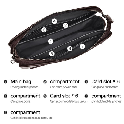 WEIXIER W125 Men Clutch Bag Password Zipper Business Phone Case(Brown) - free shipping - PMC Jewellery - Order now!