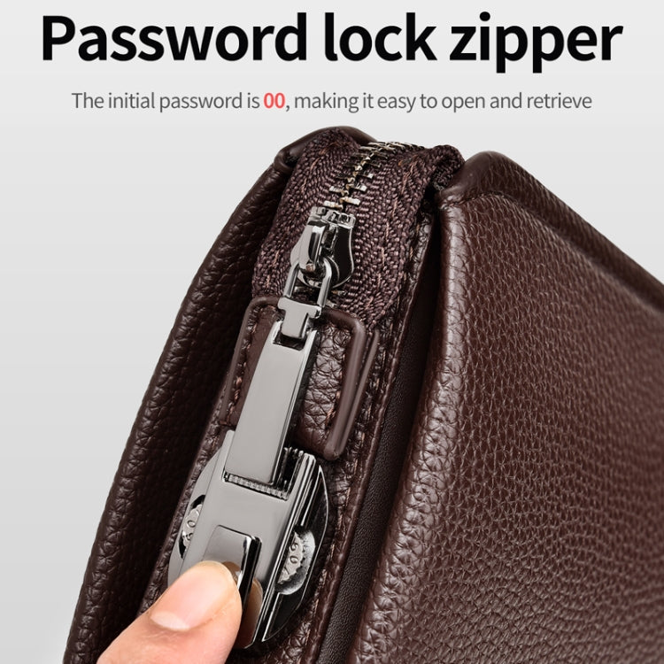 WEIXIER W125 Men Clutch Bag Password Zipper Business Phone Case(Brown) - free shipping - PMC Jewellery - Order now!