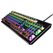 T-WOLF T75 104 Keys Adjustable RGB Light Computer Game Wired Mechanical Keyboard(White)