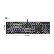 T-WOLF T75 104 Keys Adjustable RGB Light Computer Game Wired Mechanical Keyboard(White)