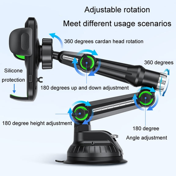 Car Windscreen Dashboard Suction Cup Phone Holder, Color: Extended Black