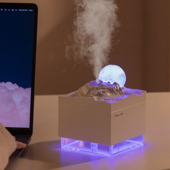 Moon Meteorite Mini Humidifier With Colorful Night Light(Pink)