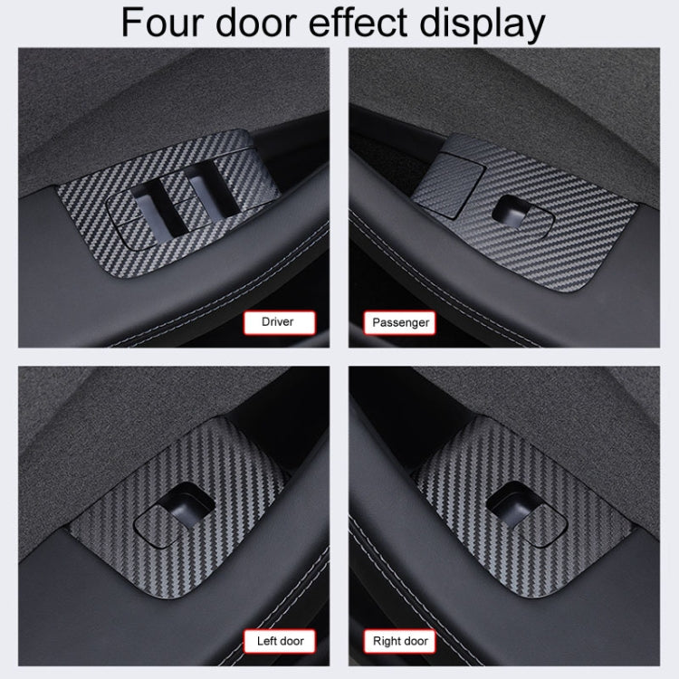 4pcs /Set For Tesla Model 3 Lift Window Button Sticker Car Interior, Style: Carbon Fiber - Car Interior Mouldings by PMC TechLife | Online Shopping South Africa | PMC TechLife | Buy Now Pay Later Mobicred