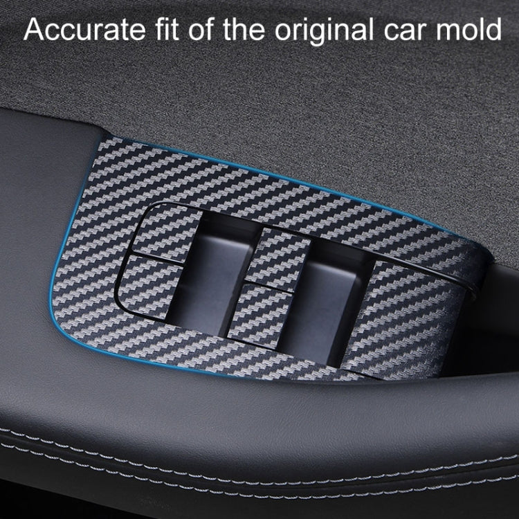 4pcs /Set For Tesla Model 3 Lift Window Button Sticker Car Interior, Style: Carbon Fiber - Car Interior Mouldings by PMC TechLife | Online Shopping South Africa | PMC TechLife | Buy Now Pay Later Mobicred