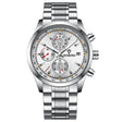 BINBOND B6022 30m Waterproof Luminous Multifunctional Quartz Watch, Color: White Steel-White - free shipping - PMC TechLife - Order now!