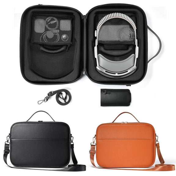 For Apple Vision Pro Headset Multifunctional Storage Bag Carrying Case(Brown)