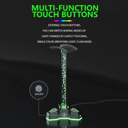 RGB Lighted Headphone Stand With Ambient Light USB Expansion Port Headphone Display Bracket, Style: With 3.5mm Port
