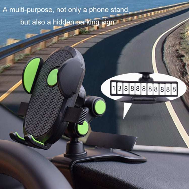 Car Dashboard Chuck Navigation Bracket Parking Number Plate(Green) - Car Holders by PMC TechLife | Online Shopping South Africa | PMC TechLife | Buy Now Pay Later Mobicred