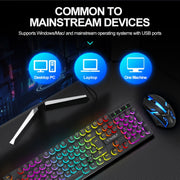 T-WOLF T80 104-Keys RGB Illuminated Office Game Wired Punk Retro Keyboard, Color: Pink