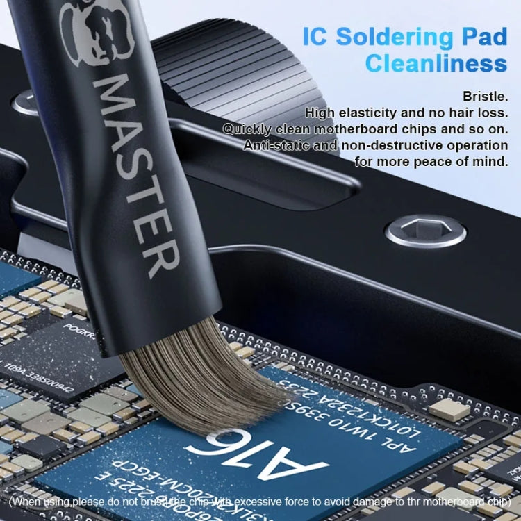 MECHANIC Cell Phone Motherboard Chip Degumming Brush PCB De-Tin Cleaning Cylinder Long Handle Brush, Style: Double-ended Sideburns+Steel Wire - Brushes by MECHANIC | Online Shopping South Africa | PMC TechLife