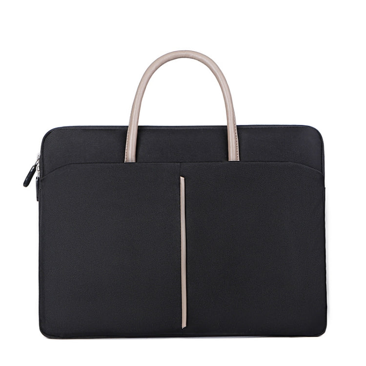 13 -13.3 Inch Oxford Cloth Laptop Bag Mens Womens Briefcase with PU Handle(Dark Black) - 13.3 inch by PMC Jewellery | Online Shopping South Africa | PMC Jewellery | Buy Now Pay Later Mobicred