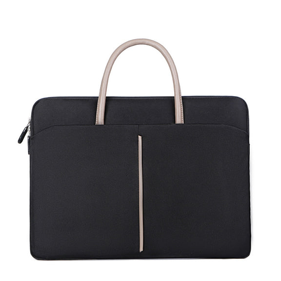13 -13.3 Inch Oxford Cloth Laptop Bag Mens Womens Briefcase with PU Handle(Dark Black)