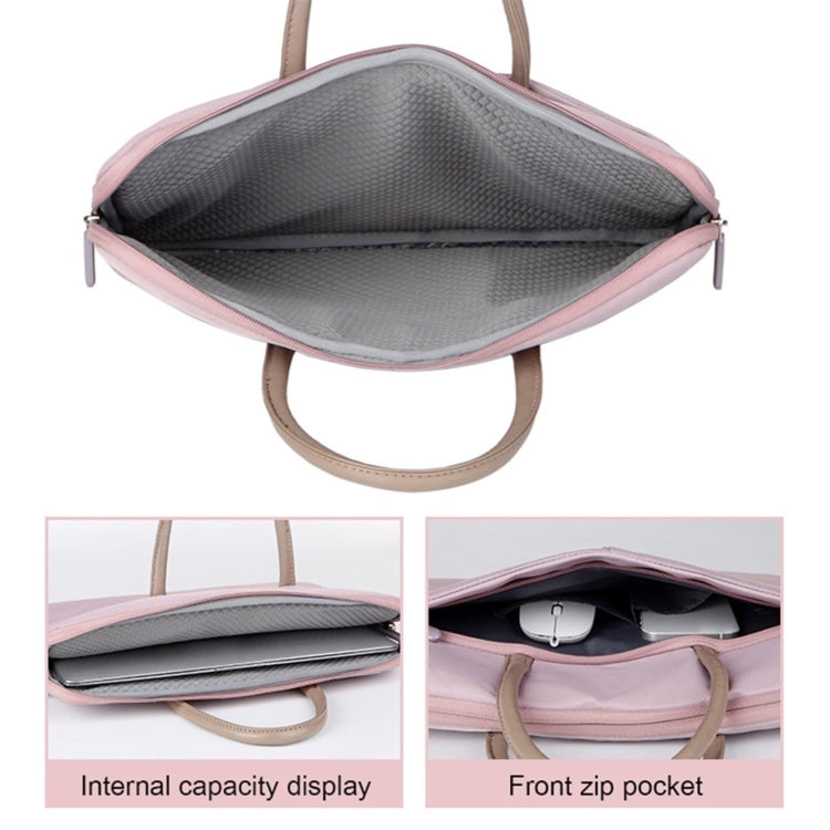 15 -15.6 Inch Oxford Cloth Laptop Bag Mens Womens Briefcase with PU Handle(Dark Black)