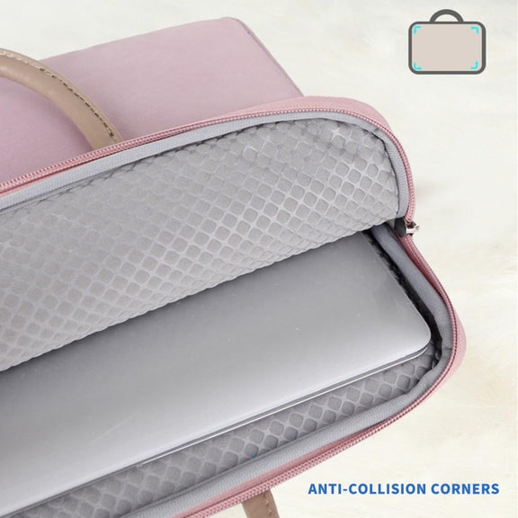 13 -13.3 Inch Oxford Cloth Laptop Bag Mens Womens Briefcase with PU Handle(Dark Black)