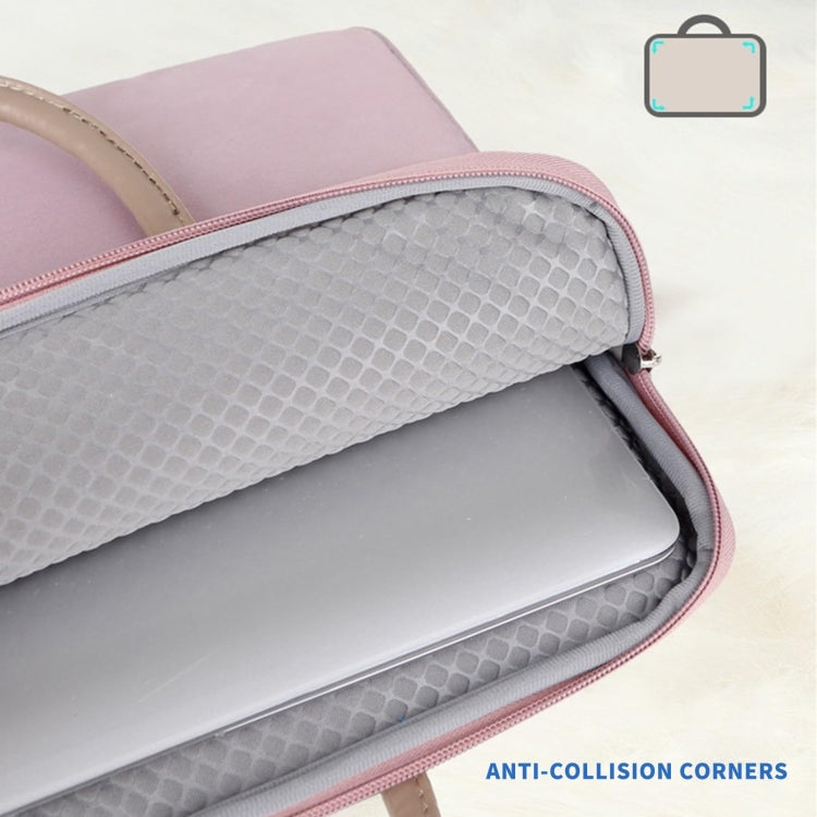 15 -15.6 Inch Oxford Cloth Laptop Bag Mens Womens Briefcase with PU Handle(Lotus Pink)