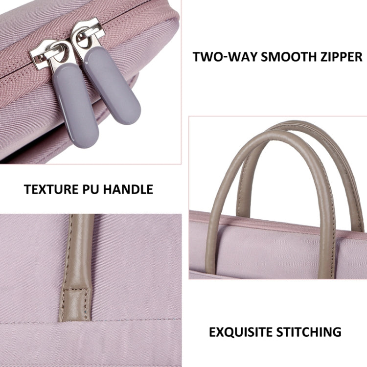 14 -14.6 Inch Oxford Cloth Laptop Bag Mens Womens Briefcase with PU Handle(Lotus Pink)
