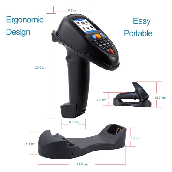 NEWSCAN 1D CCD Red Light Wireless Barcode Reader Scanner Data Collector With 2.2-Inch LCD Screen