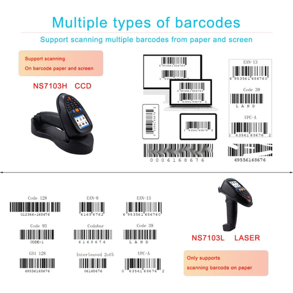 NEWSCAN 2D Wireless Barcode Reader Scanner Data Collector With 2.2-Inch LCD Screen