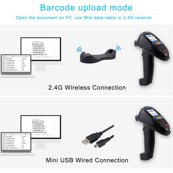 NEWSCAN 2D Wireless Barcode Reader Scanner Data Collector With 2.2-Inch LCD Screen