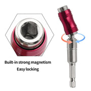 Hexagonal Shank Quick Release Self-Locking Joint Extension Rod Electric Drill Driver Extension Quick Conversion Bits(Silver+Red)