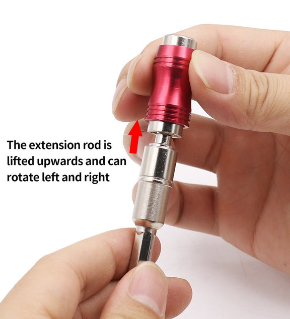 Hexagonal Shank Quick Release Self-Locking Joint Extension Rod Electric Drill Driver Extension Quick Conversion Bits(Silver+Red)