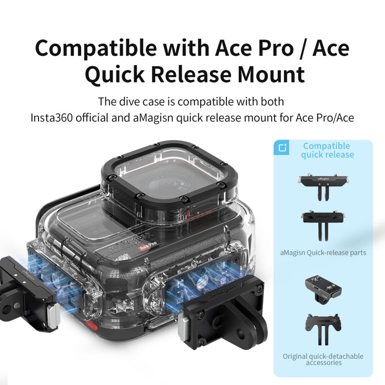 For Insta360 Ace aMagisn Horizontal and Vertical Shooting Dive Shell 60m Water-resistant Shell Accessories