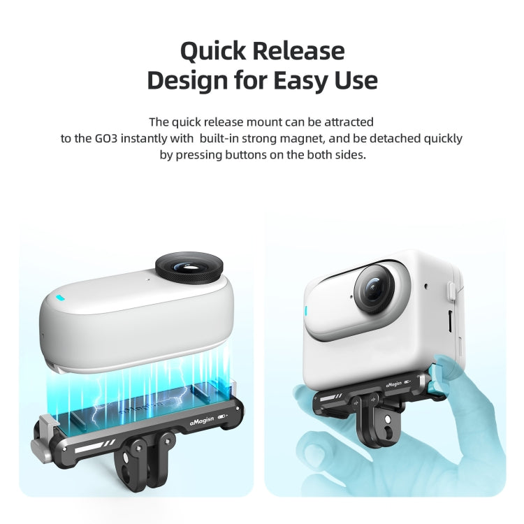 For Insta360 GO 3 / 3S aMagisn Magnetic Fast Disassembly Bottom Seat Bracket Sports Camera Accessories - Others by aMagisn | Online Shopping South Africa | PMC Jewellery | Buy Now Pay Later Mobicred