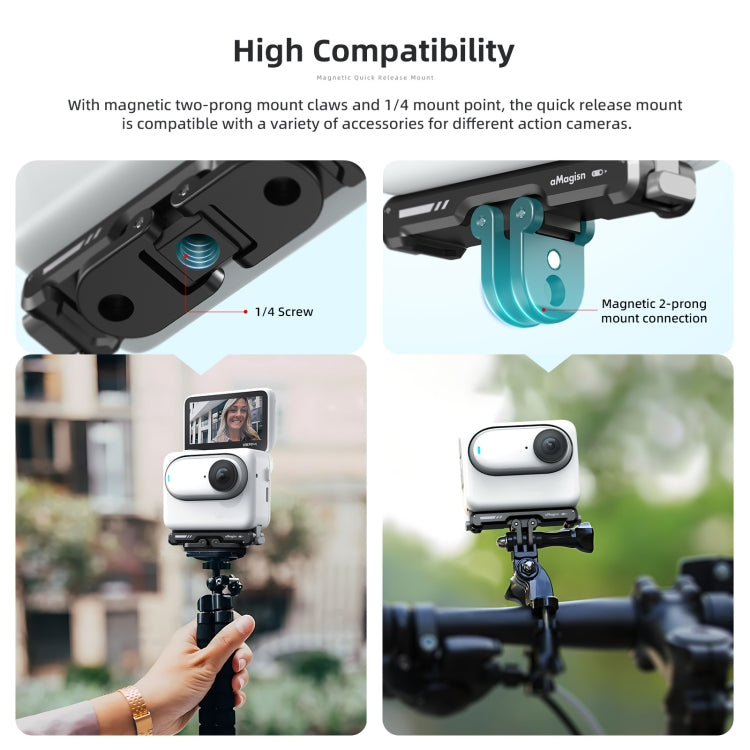For Insta360 GO 3 / 3S aMagisn Magnetic Fast Disassembly Bottom Seat Bracket Sports Camera Accessories - Others by aMagisn | Online Shopping South Africa | PMC Jewellery | Buy Now Pay Later Mobicred