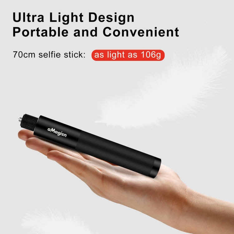 aMagisn 70cm Invisible Straight Pull Selfie Stick Sports Camera Accessories, Specification: Single Rod