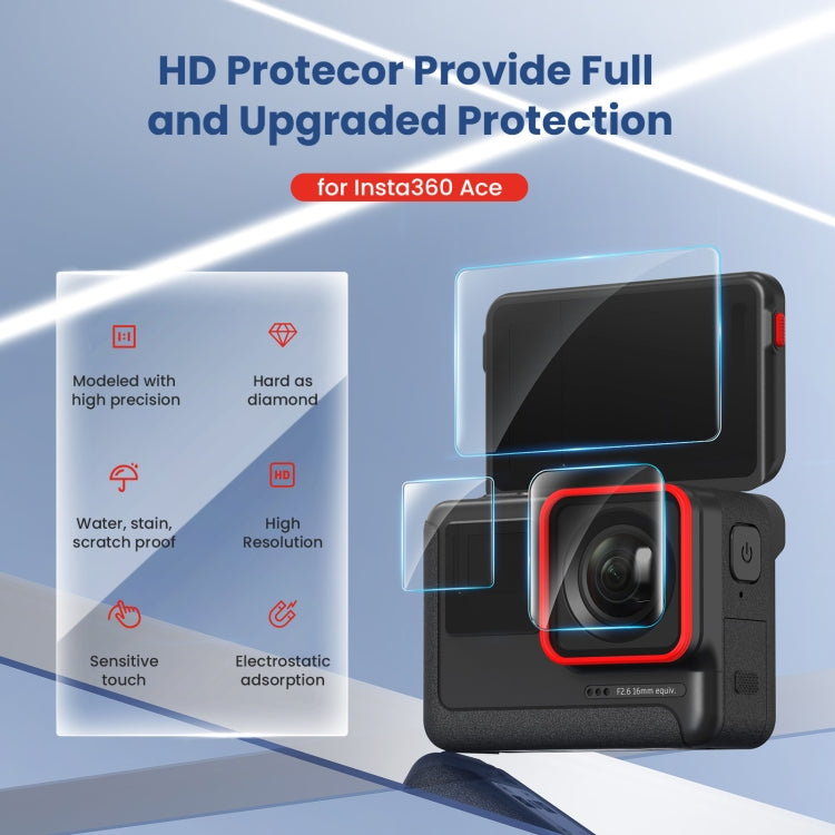 3 In 1 For Insta360 ACE aMagisn Tempered Film Protective Stickers Sports Camera Accessories - Protective Film & Stickers by aMagisn | Online Shopping South Africa | PMC TechLife | Buy Now Pay Later Mobicred