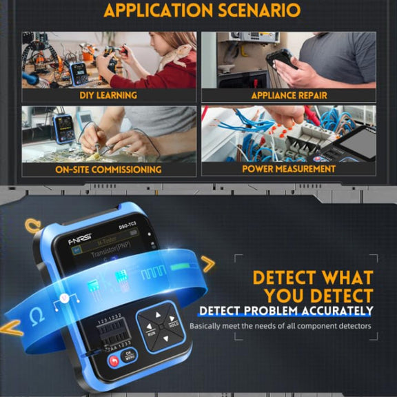 FNIRSI 3 In 1 Handheld Digital Oscilloscope LCR Transistor Tester, Specification: Upgrade