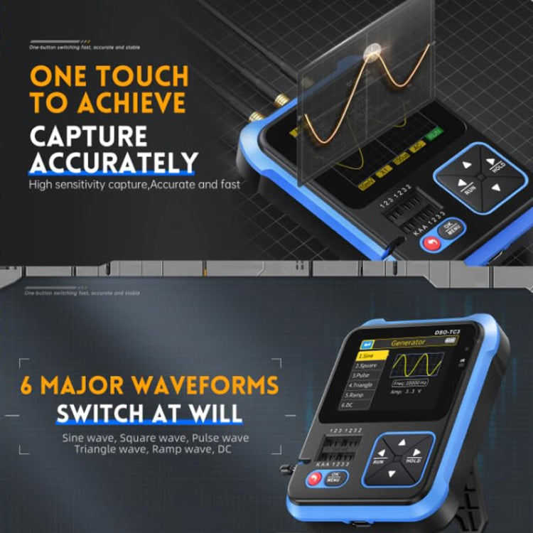 FNIRSI 3 In 1 Handheld Digital Oscilloscope LCR Transistor Tester, Specification: Standard