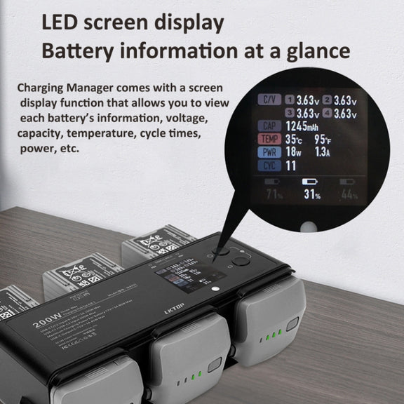 For DJI Air 3 Smart Flight Battery LKTOP 200W 3-Channel Charging Manager