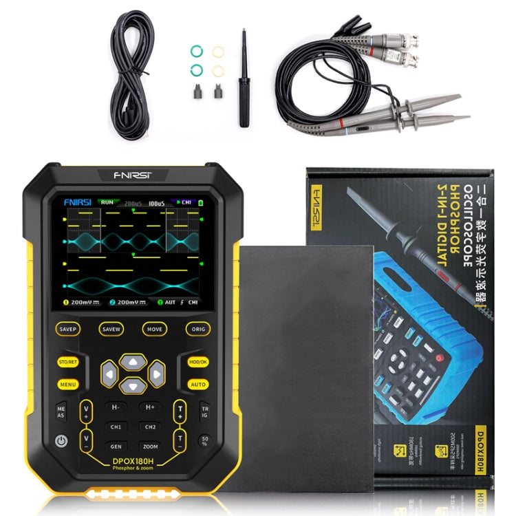 FNIRSI 2 In 1 Small Handheld Fluorescence Digital Dual-Channel Oscilloscope, US Plug(Yellow) - free shipping - PMC Jewellery - Order now!