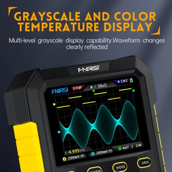 FNIRSI 2 In 1 Small Handheld Fluorescence Digital Dual-Channel Oscilloscope, US Plug(Blue)